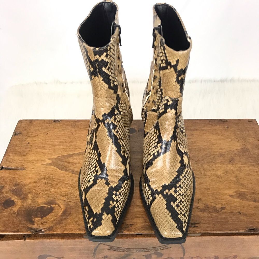 Zara basic cowboy snake ankle boots - Picture 2 of 8